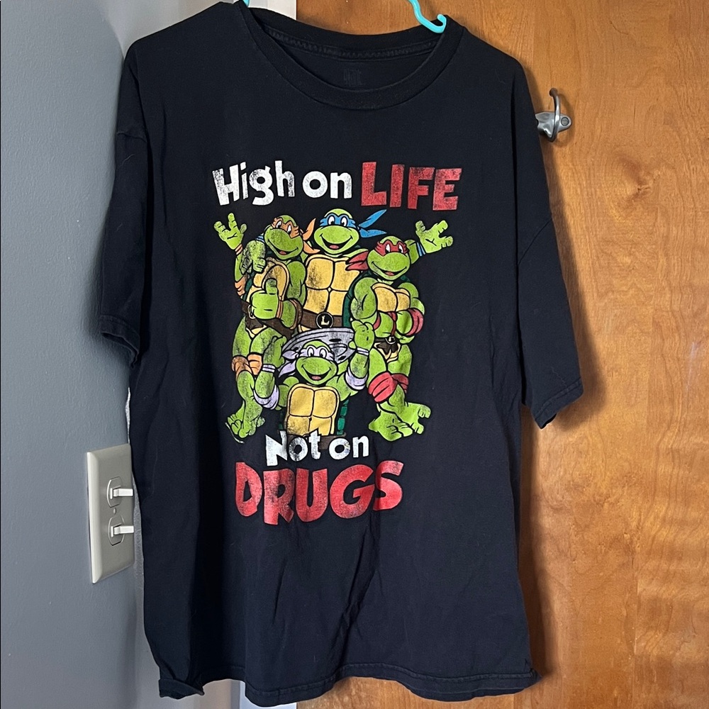 Vintage Teenage Mutant Ninja Turtles Black Mens T-Shirt
